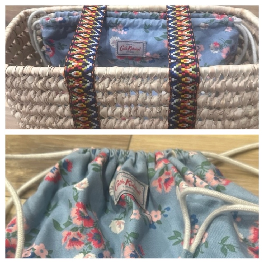Cath Kidston Summer Basket Purse Beach Tote EXCELLENT Condition! Bag Carryall